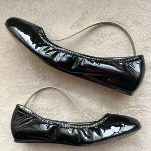 Vera Wang Lavender Black Patent Leather Ballet Flat Shoes‎ Women 6.5 M Classic